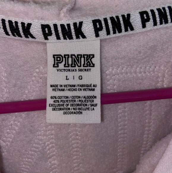 PINK VS Colorblock Pullover Hoodie w/ Silver Sequins Gray & Light Pink Black Dog - Picture 8 of 8